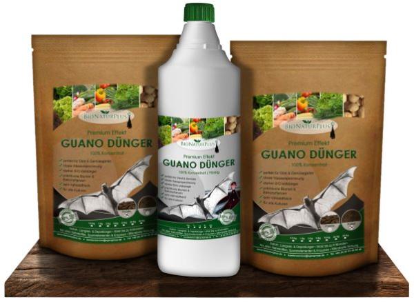 Guano Dünger Set (1kg-Pulver,1l-Konzentrat,1kg-Pellets)